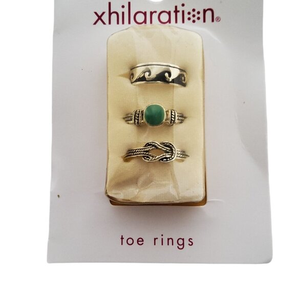 vintage womens "xhilaraton" set of 3 multi style toe rings. - Picture 1 of 2